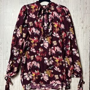 Floral Burgundy Women's Top
